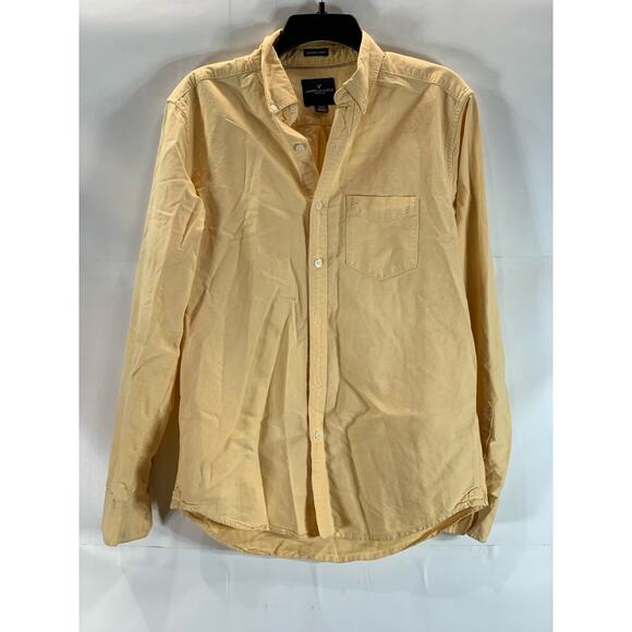 AMERICAN EAGLE OUTFITTERS Men's Yellow Seriously Soft Button-Up Shirt SZ M - Picture 1 of 13